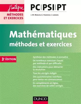 Couverture du produit · Mathématiques Méthodes et Exercices PC-PSI-PT - 3e éd.
