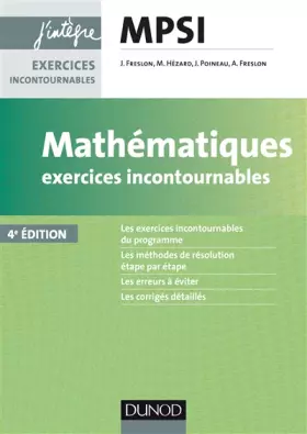 Couverture du produit · Mathématiques Exercices incontournables MPSI - 4e éd.