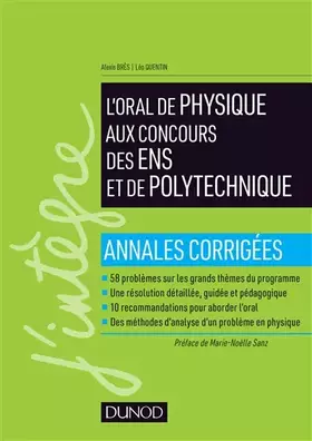 Couverture du produit · L'oral de physique aux concours des ENS et de Polytechnique