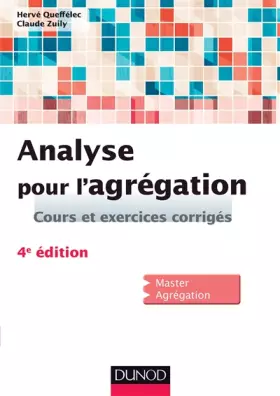 Couverture du produit · Analyse pour l'agrégation - 4e éd.