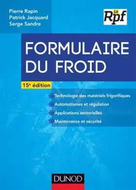 Couverture du produit · Formulaire du froid - 15e éd.