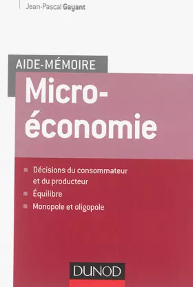 Couverture du produit · Aide-mémoire - Microéconomie