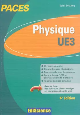 Couverture du produit · Physique-UE3 PACES - 4e éd.: Manuel, cours + QCM corrigés