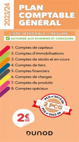 Couverture du produit · Plan comptable général 2023/24: Liste intégrale des comptes (2023-2024)
