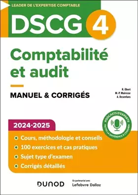 Couverture du produit · DSCG 4 - Comptabilité et audit - Manuel 2024-2025