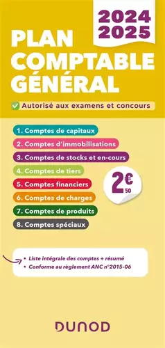 Couverture du produit · Plan comptable général - PCG - 2024-2025: Liste intégrale des comptes