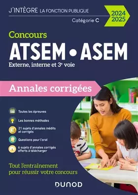 Couverture du produit · Concours ATSEM/ASEM - Annales corrigées - 2024-2025