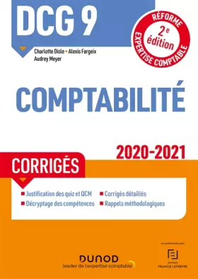 Couverture du produit · DCG 9 Comptabilité - Corrigés - 2020/2021 (2020-2021)