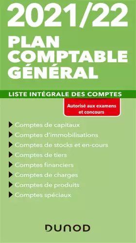 Couverture du produit · Plan comptable général 2021/22: Liste intégrale des comptes (2021-2022)