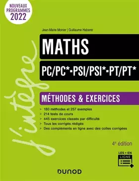 Couverture du produit · Maths Méthodes et Exercices PC/PC*-PSI/PSI*-PT/PT* - 4e éd.