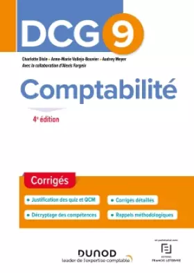 Couverture du produit · DCG 9 Comptabilité - Corrigés - 4e éd.