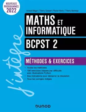 Couverture du produit · Maths et informatique M&E BCPST 2: Méthodes et exercices - Programmes 2022