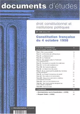 Couverture du produit · Documents d'études