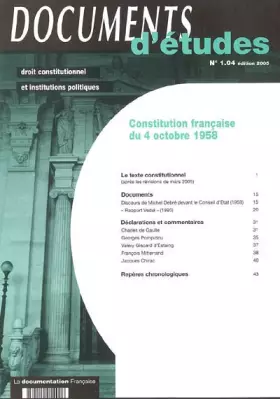 Couverture du produit · Constitution française du 4 octobre 1958