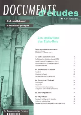 Couverture du produit · Les institutions des Etats-Unis
