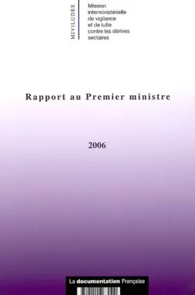 Couverture du produit · MIVILUDES: Rapport au Premier ministre