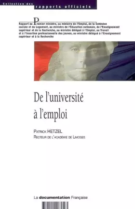 Couverture du produit · De l'université à l'emploi
