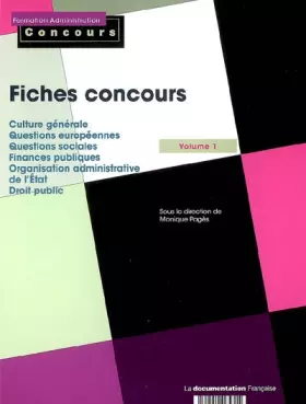 Couverture du produit · Fiches concours Catégories A et B : Volume 1