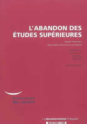 Couverture du produit · L'abandon des études supérieures