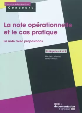 Couverture du produit · La note opérationnelle et le cas pratique - La note avec propositions - Catégories A et B