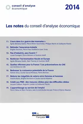 Couverture du produit · Les notes du conseil d'analyse économique 2014