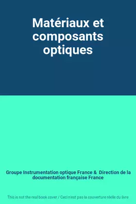 Couverture du produit · Matériaux et composants optiques