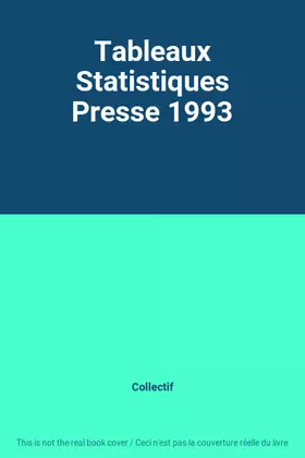 Couverture du produit · Tableaux Statistiques Presse 1993