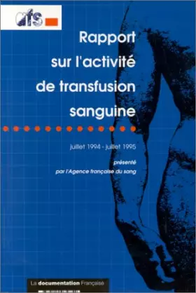 Couverture du produit · Rapport activité transfusion sanguine
