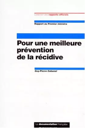 Couverture du produit · Pour une meilleure prévention de la récidive