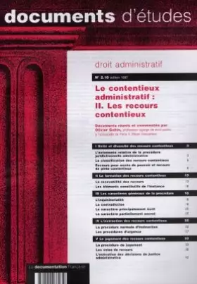 Couverture du produit · Documents d'études