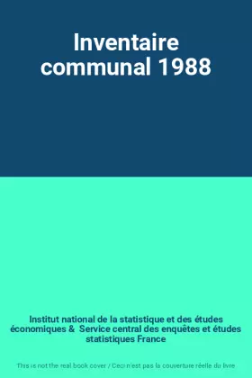 Couverture du produit · Inventaire communal 1988