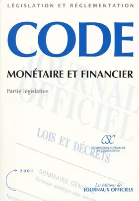 Couverture du produit · Code monétaire et financier