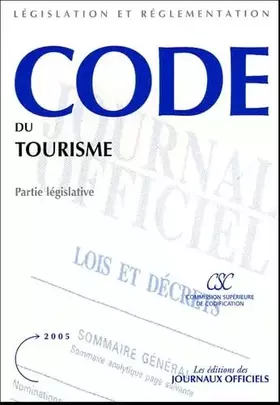 Couverture du produit · Code du tourisme: Partie législative