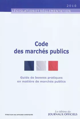 Couverture du produit · Code des marchés publics - Guide de bonnes pratiques en matière de marchés pub