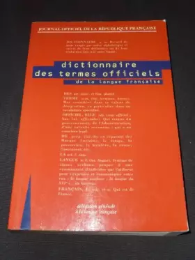 Couverture du produit · Dictionnaire des termes officiels