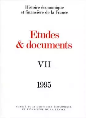 Couverture du produit · Etudes et documents VII