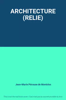 Couverture du produit · ARCHITECTURE (RELIE)