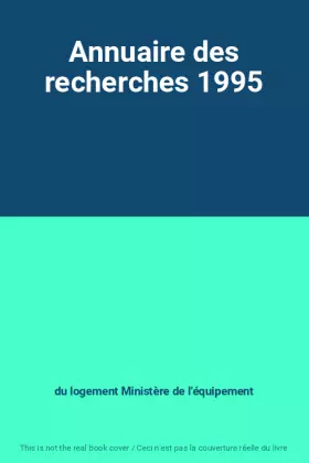 Couverture du produit · Annuaire des recherches 1995