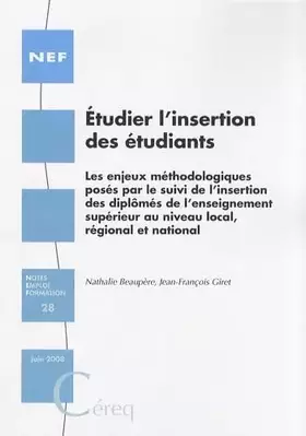 Couverture du produit · Etudier l'insertion des étudiants