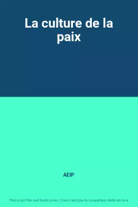 Couverture du produit · La culture de la paix