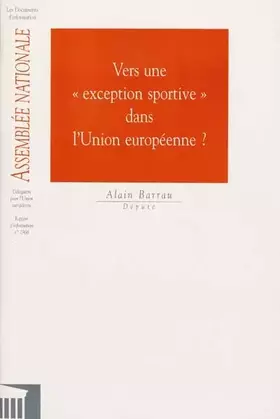 Couverture du produit · Vers une exception sportive dans l'Union européenne