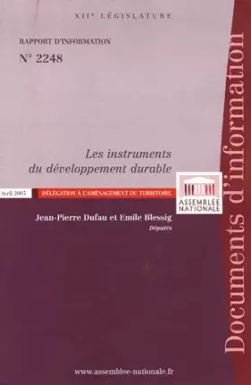 Couverture du produit · Les instruments du développement durable
