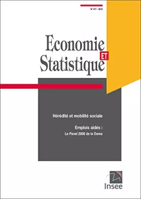 Couverture du produit · Économie et statistique N° 477