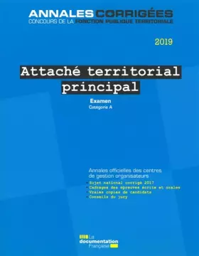 Couverture du produit · Attaché territorial principal 2019