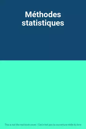 Couverture du produit · Méthodes statistiques