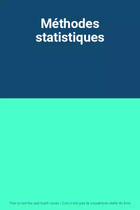 Couverture du produit · Méthodes statistiques