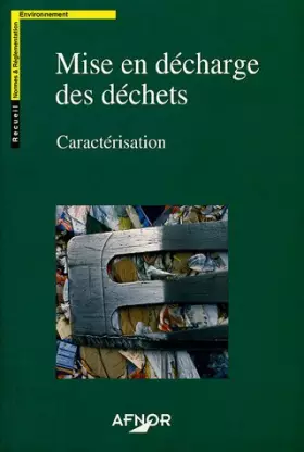 Couverture du produit · Mise en charge des déchets: Caractérisation