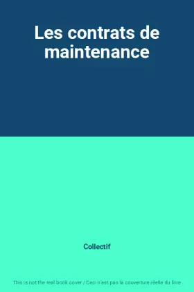 Couverture du produit · Les contrats de maintenance