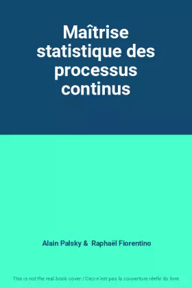 Couverture du produit · Maîtrise statistique des processus continus