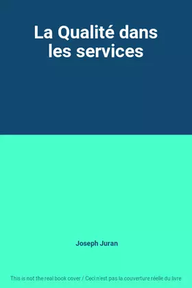 Couverture du produit · La Qualité dans les services